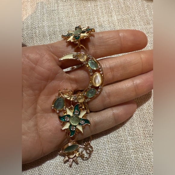 Bohemian Style Asymmetry Sun Moon Star Bracelet 8” - Picture 4 of 6